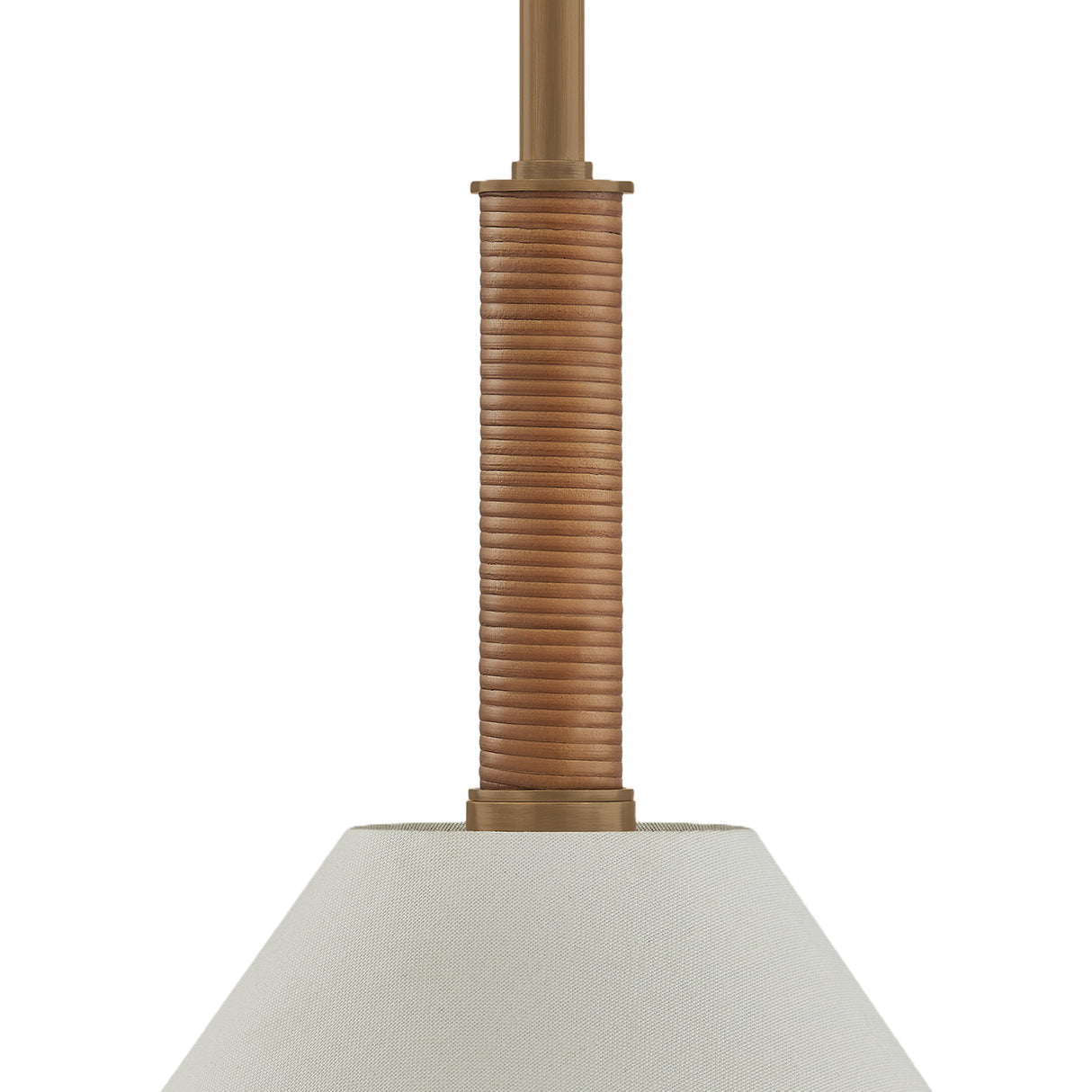 Delora Pendant 24", Patina Brass and Rattan