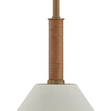 Delora Pendant 24", Patina Brass and Rattan