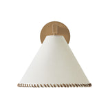 Delora Wall Sconce 9", Patina Brass and Rattan