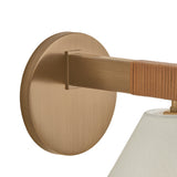 Delora Wall Sconce 9", Patina Brass and Rattan