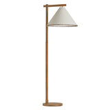Delora Floor Lamp 60", Patina Brass and Rattan