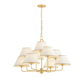 Belmont 9 Light Chandelier 40", Aged Brass