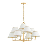 Belmont 9 Light Chandelier 40", Aged Brass