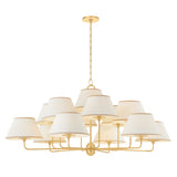 Belmont 13 Light Chandelier 55", Aged Brass