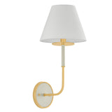 Cicero Wall Sconce 17", Off White and Aged Brass