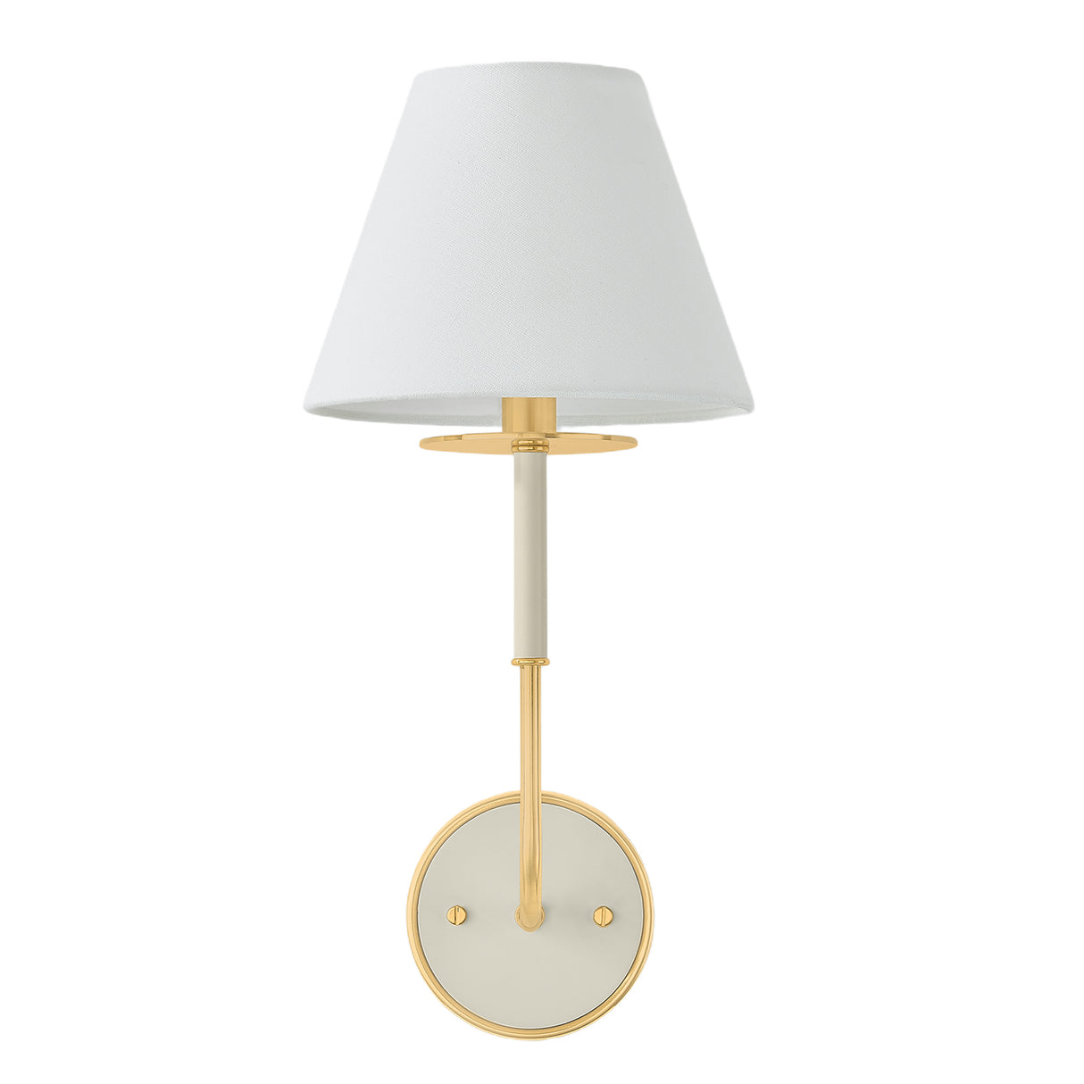 Cicero Wall Sconce 17", Off White and Aged Brass