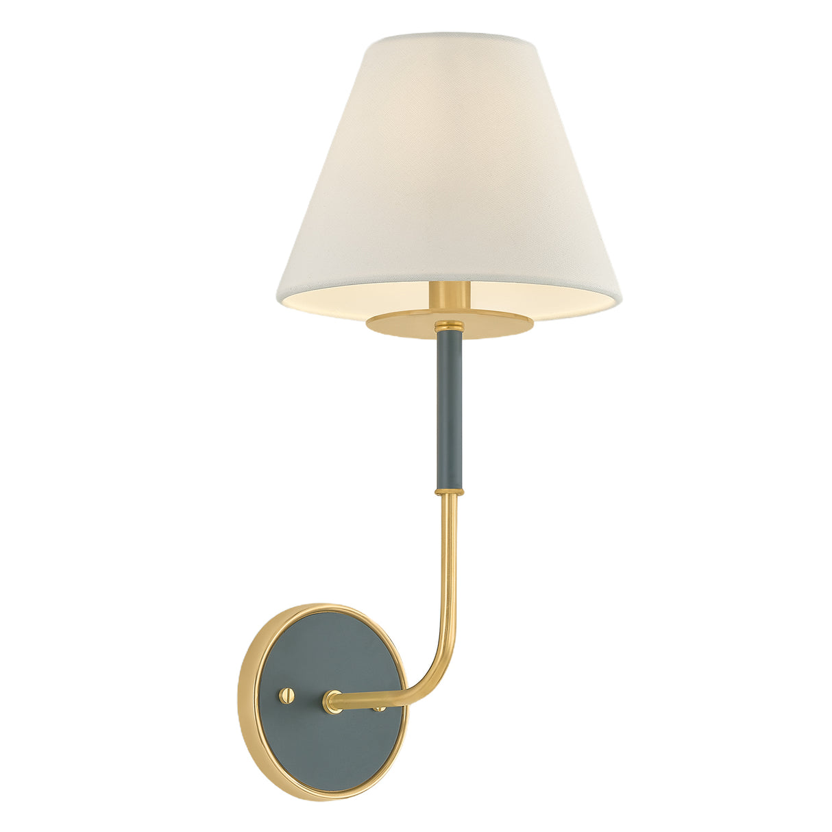 Cicero Wall Sconce 17", Forest Green and Aged Brass