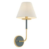 Cicero Wall Sconce 17", Forest Green and Aged Brass