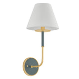 Cicero Wall Sconce 17", Forest Green and Aged Brass