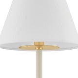 Cicero Double Wall Sconce 16", Off White and Aged Brass