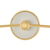 Cicero Double Wall Sconce 16", Off White and Aged Brass