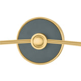 Cicero Double Wall Sconce 16", Forest Green and Aged Brass