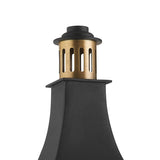 Dante Outdoor Wall Light, Medium 19", Black and Patina Brass