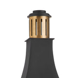 Dante Outdoor Wall Light, Extra Large 30", Black and Patina Brass