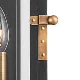 Dante Outdoor Wall Light, Extra Large 30", Black and Patina Brass