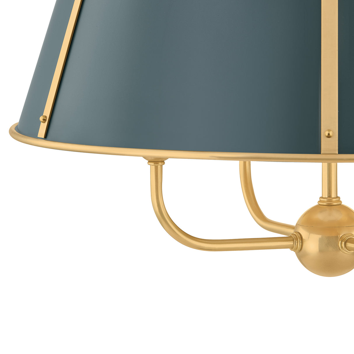 Avery 4 Light Large Pendant 20", Forest Green and Aged Brass