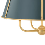 Avery 4 Light Large Pendant 20", Forest Green and Aged Brass