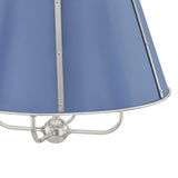 Avery 4 Light Large Pendant 20", Dutch Blue and Polished Nickel