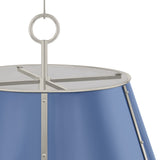 Avery 4 Light Large Pendant 20", Dutch Blue and Polished Nickel