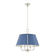 Avery 4 Light Large Pendant 20", Dutch Blue and Polished Nickel