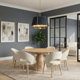 Avery 6 Light Extra Large Pendant 28", Midnight Blue and Aged Brass