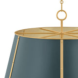 Avery 6 Light Extra Large Pendant 28", Forest Green and Aged Brass