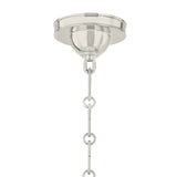 Avery 6 Light Extra Large Pendant 28", Dutch Blue and Polished Nickel