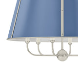 Avery 6 Light Extra Large Pendant 28", Dutch Blue and Polished Nickel