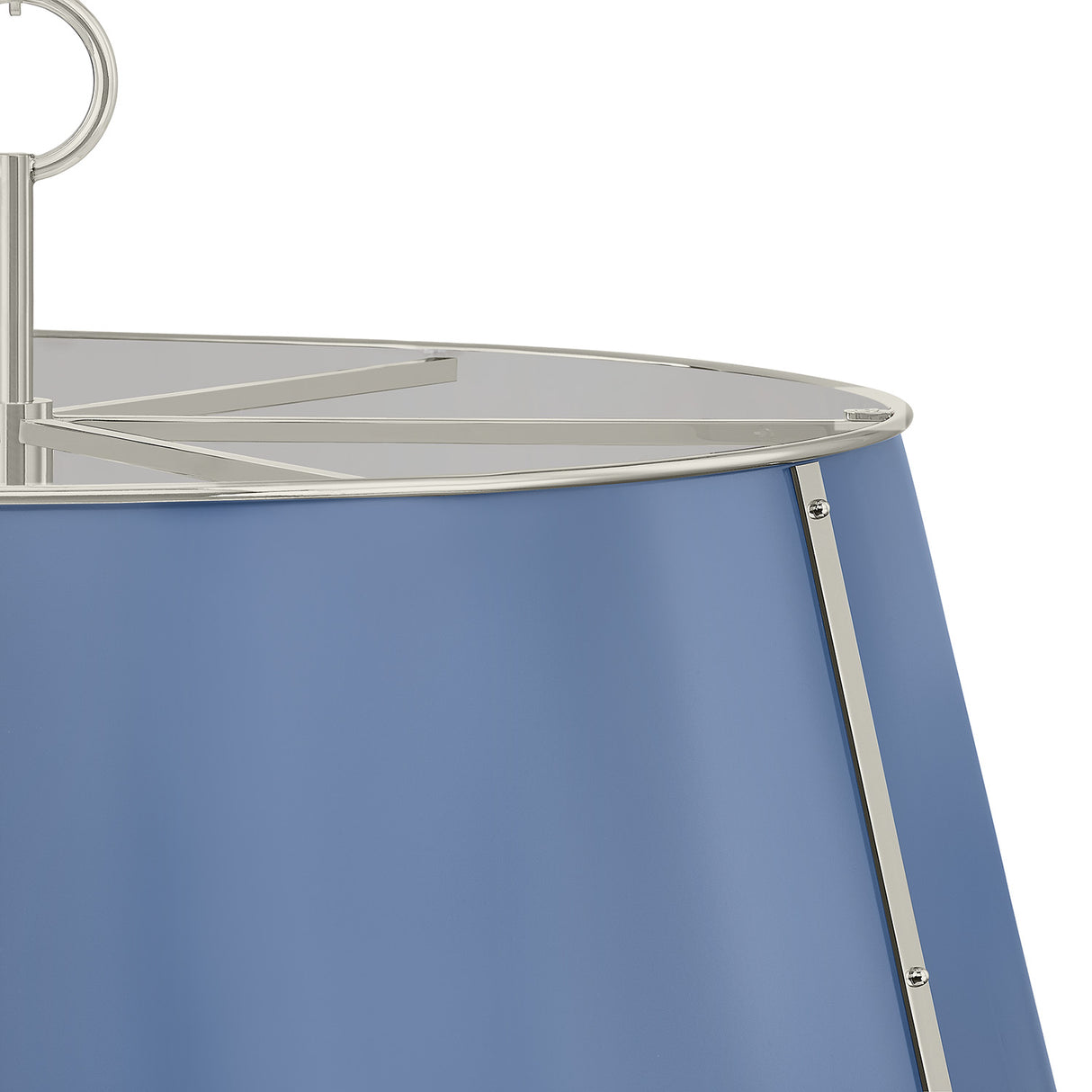 Avery 6 Light Extra Large Pendant 28", Dutch Blue and Polished Nickel