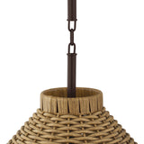 Haven Large Outdoor Pendant 28", Wicker and Bronze