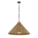 Haven Large Outdoor Pendant 28", Wicker and Bronze