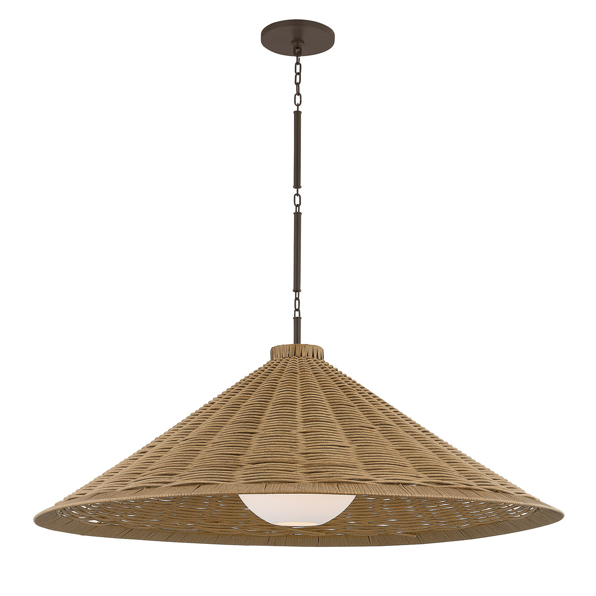 Haven Extra Large Outdoor Pendant 44", Wicker and Bronze