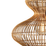 Jaffa Medium Pendant 20", Rattan and Patina Brass