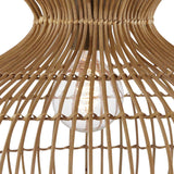 Jaffa Medium Pendant 20", Rattan and Patina Brass