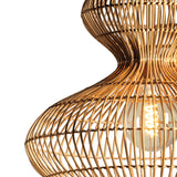 Jaffa Large Pendant 28", Rattan and Patina Brass