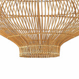Jaffa Large Pendant 28", Rattan and Patina Brass