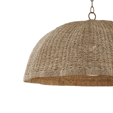 Santiago Extra Large Pendant 36", Natural and Patina Brass