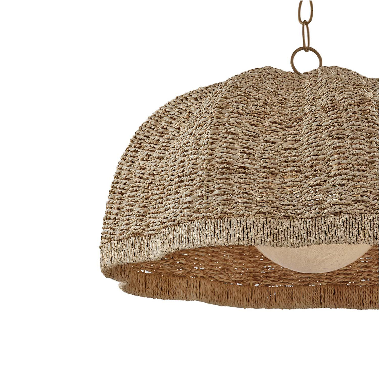 Santiago Large Pendant 24", Natural and Patina Brass