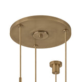 Orly 3 Light Swag Chandelier 36", Patina Brass and Seeded Cloud Glass