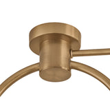 Orly 4 Light Linear Chandelier 58", Patina Brass and Seeded Cloud Glass