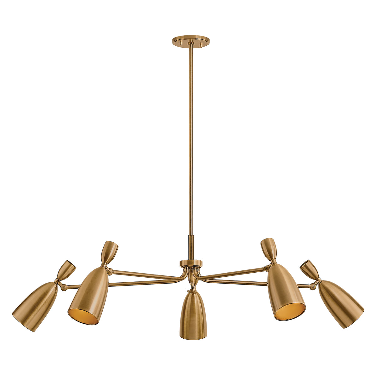 Hyla 5 Light Chandelier 50", Patina Brass