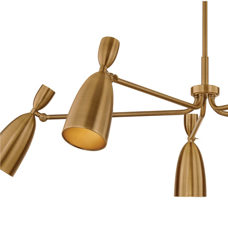 Hyla 5 Light Chandelier 50", Patina Brass