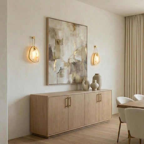 Kaia LED Wall Sconce 21", Brass and Onyx