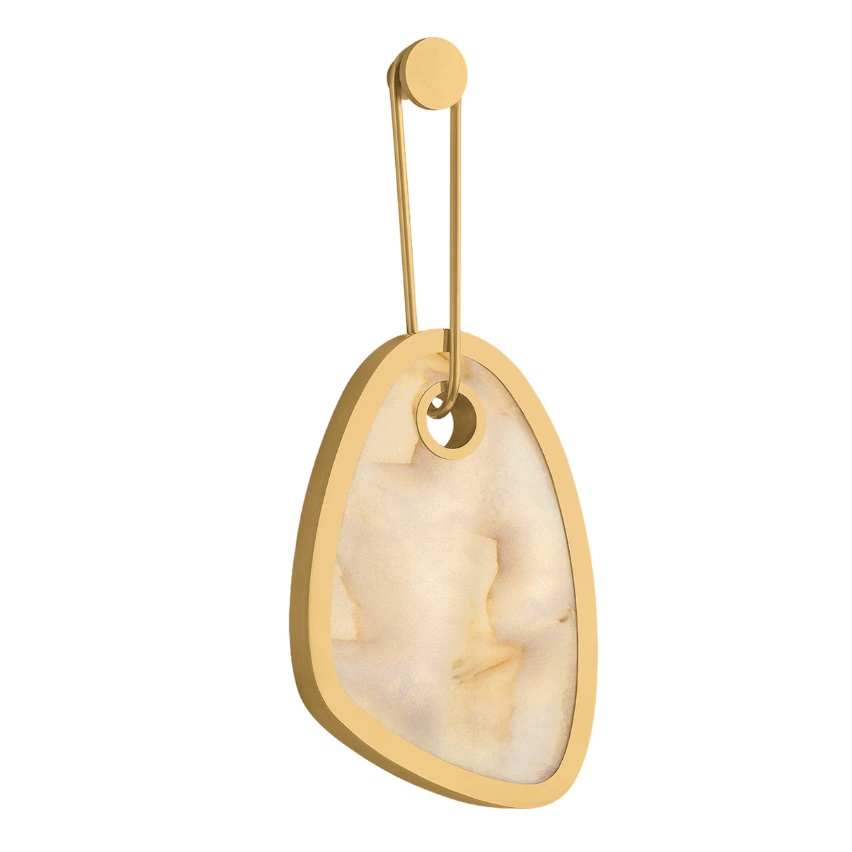 Kaia LED Wall Sconce 21", Brass and Onyx