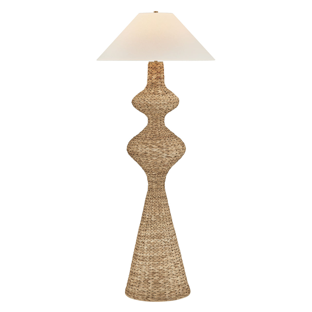Kenna Floor Lamp 68", Natural and Patina Brass