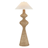 Kenna Floor Lamp 68", Natural and Patina Brass