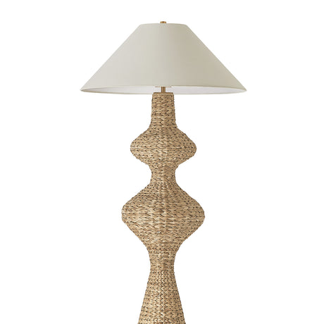 Kenna Floor Lamp 68", Natural and Patina Brass