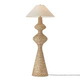 Kenna Floor Lamp 68", Natural and Patina Brass