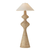 Kenna Floor Lamp 68", Natural and Patina Brass