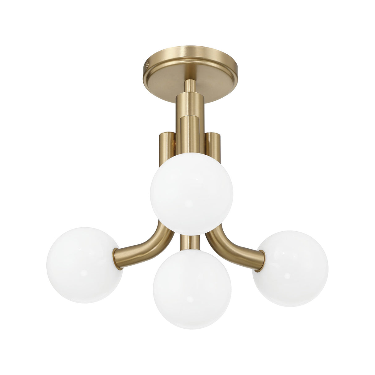 Maribel 4 Globe Pendant 16", Satin Brass